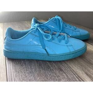 Puma Basket Classic Patent Blue Atoll 36224606 Kids Youth Size 6C Sneaker Shoes